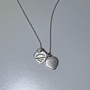Tiffany and Co Double Heart Silver Necklace